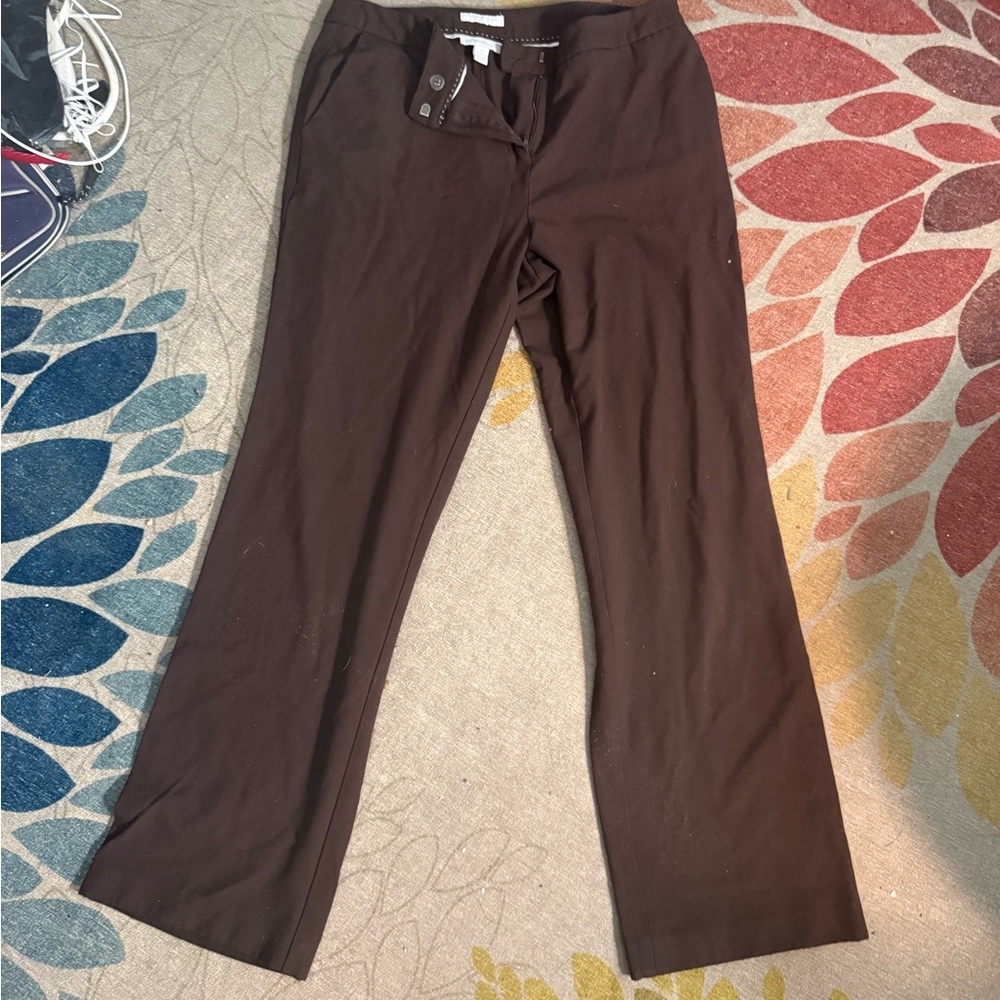 Chocolate Brown Straight-Leg work Pants/slacks